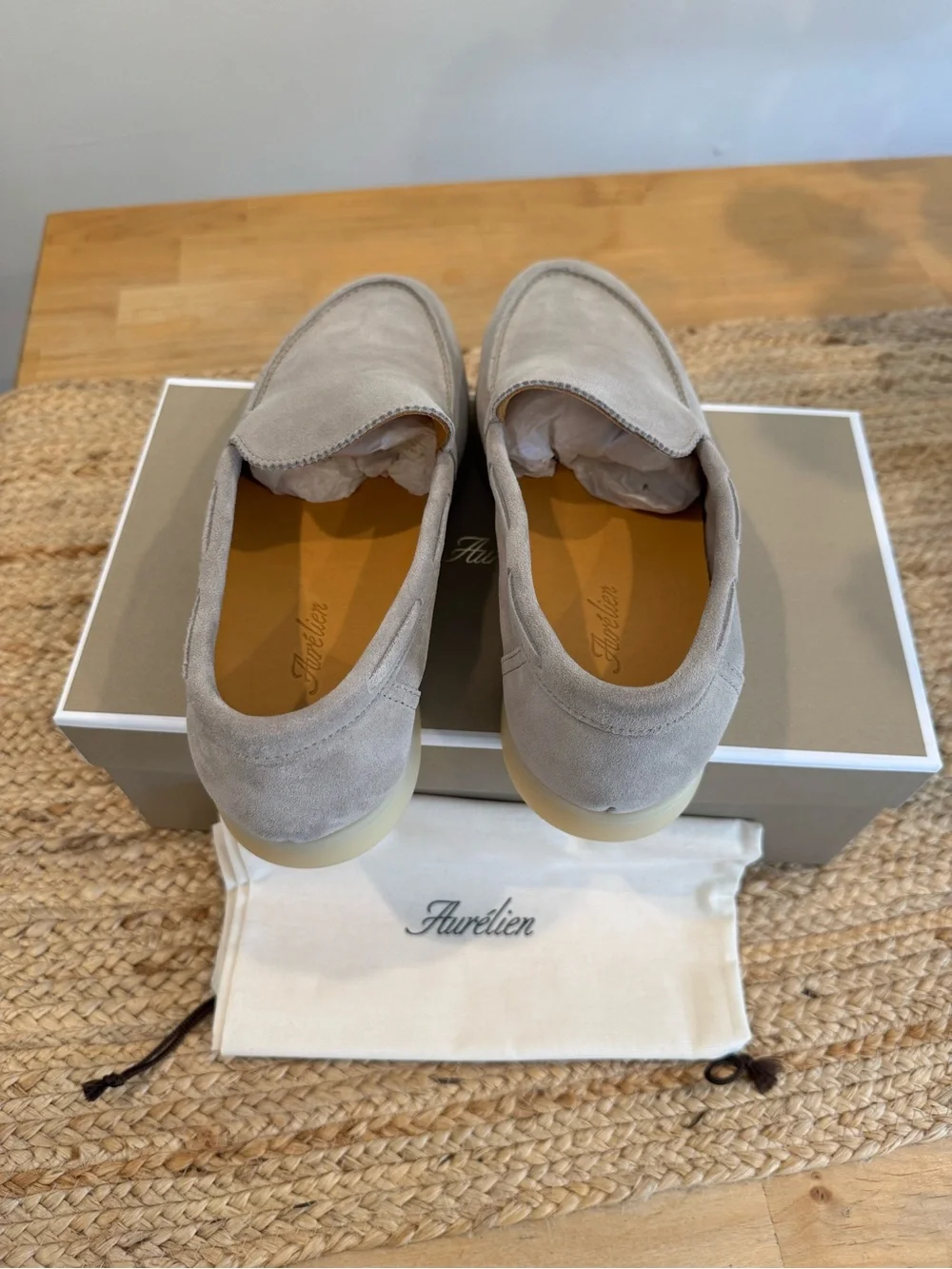 Aurelien Taupe Suede Slip-On Loafers for Men